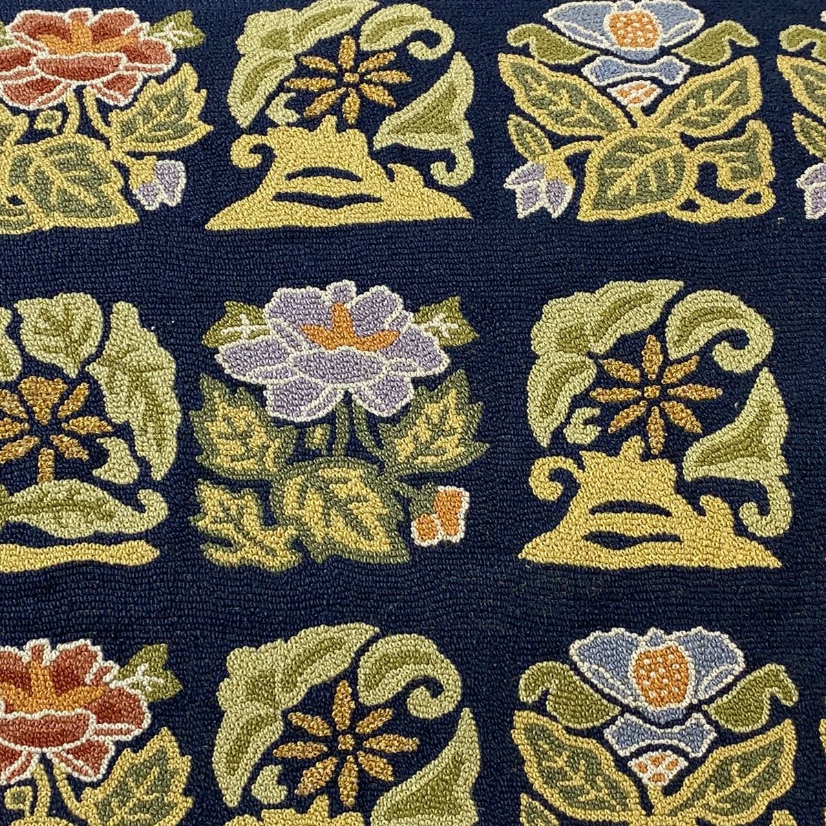 袋帯 逸品 草花 相良刺繍 金糸 紺色 六通 正絹 【中古】 - メルカリ