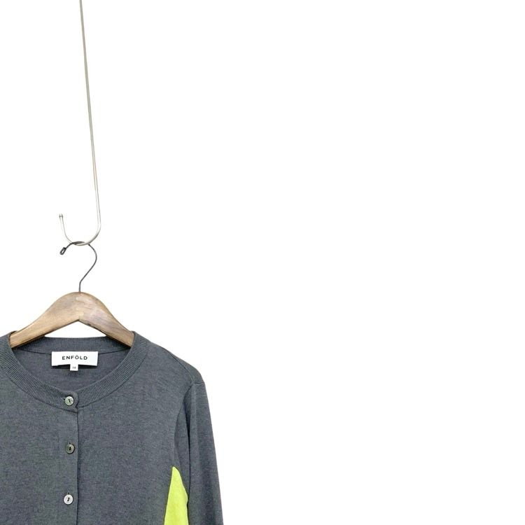 2024AW ENFOLD エンフォルド COLOR-BLOCK CARDIGAN カラーブロック カーディガン グレー 38 300HA270-1010 2024AW ENFOLD エンフォルド COLOR-BLOCK CARDIGAN カラー