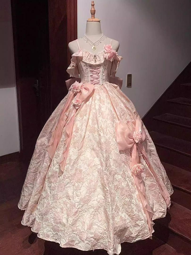 LT-07 豪華姫系 lolita 可愛 レトロ風 オリジナル 洋服 ロリータ ワンピース 美しい刺繍