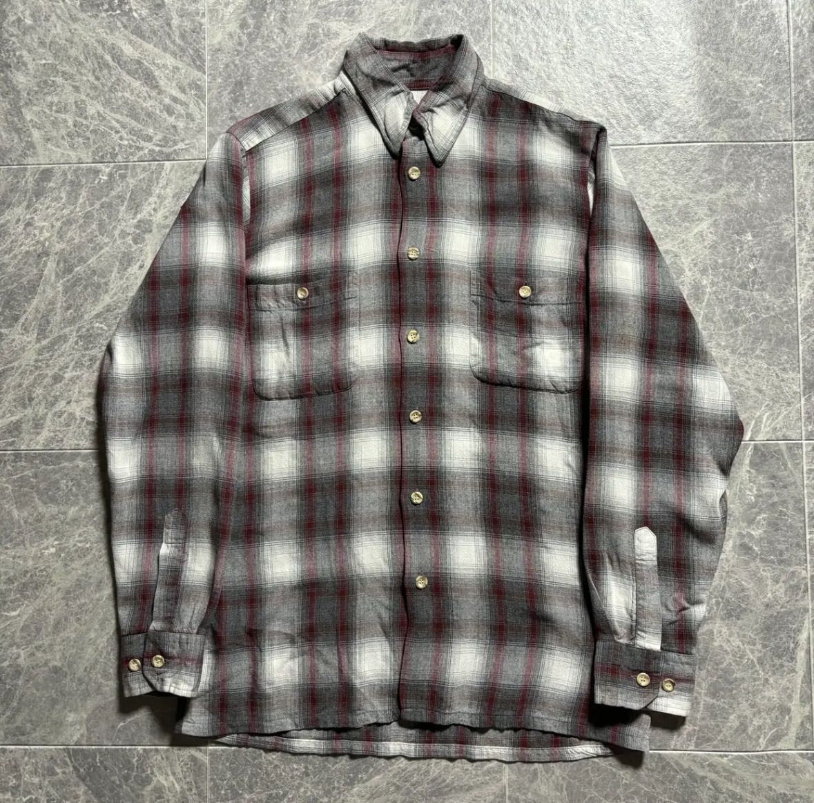 A*e様 【状態良好】70s JC Penny Ombre Rayon Shir 60s 70s JC Penny Ombre Rayon Shirt 60s 70s JC Penny Ombre Rayon