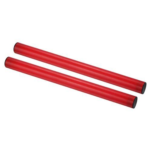 PATIKIL ジュニアリレートラックのバトン 2本 プラスチック レースフィールドのランニングスティック 屋外陸上競技用 スポーツ ゲーム用ツール レッド