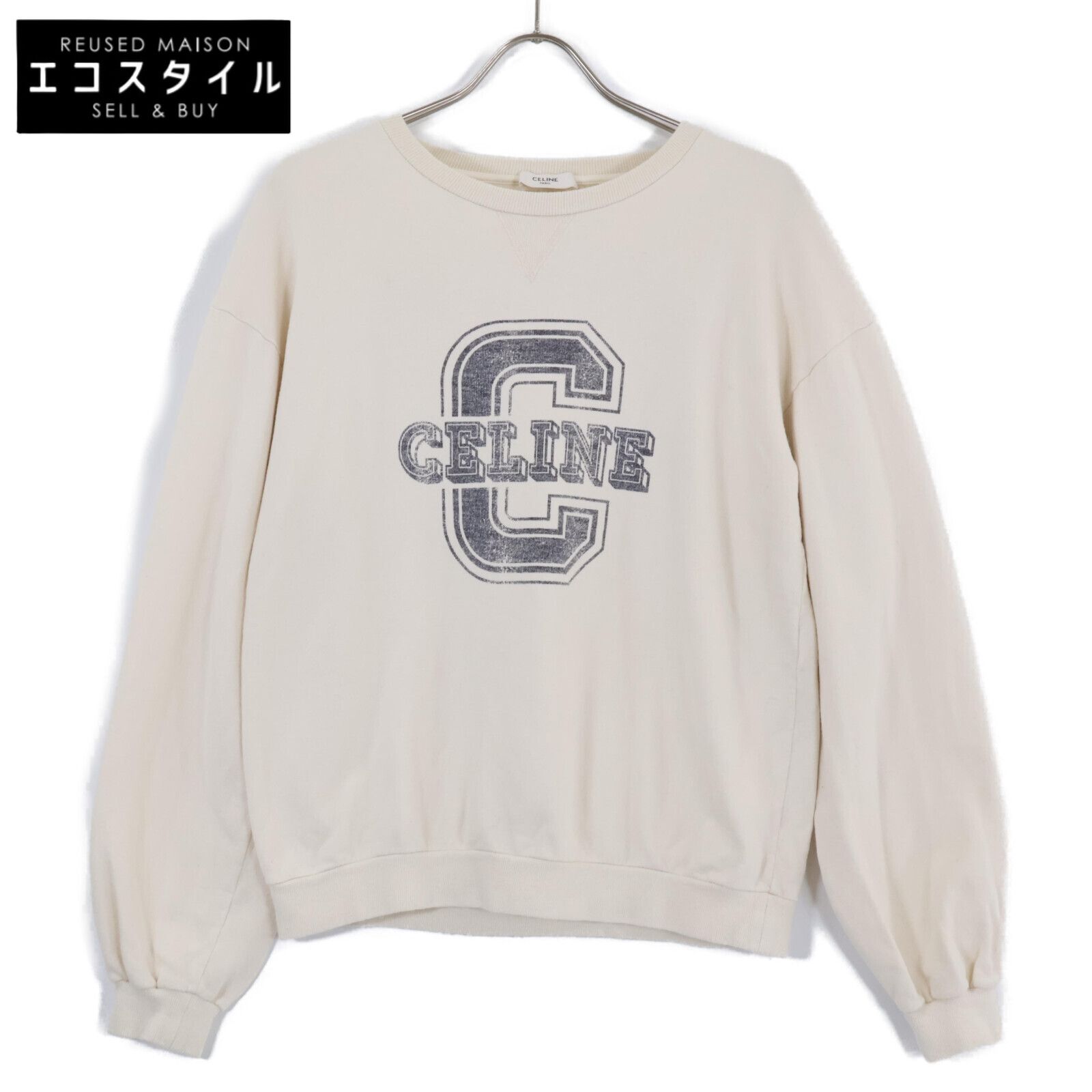 CELINE セリーヌ ｱｲﾎﾞﾘｰ 2Y549450I ｺｯﾄﾝｶｼﾐﾔ ﾛｺﾞ ﾄﾚｰﾅｰ XS
