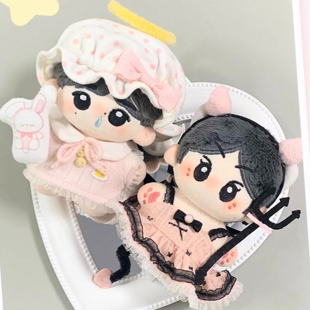 ♡ちびぐるみ♡天使くまさんセット♡ 10cm】 ぬい服 かわいい 天使と悪魔 デビル 着ぐるみ服