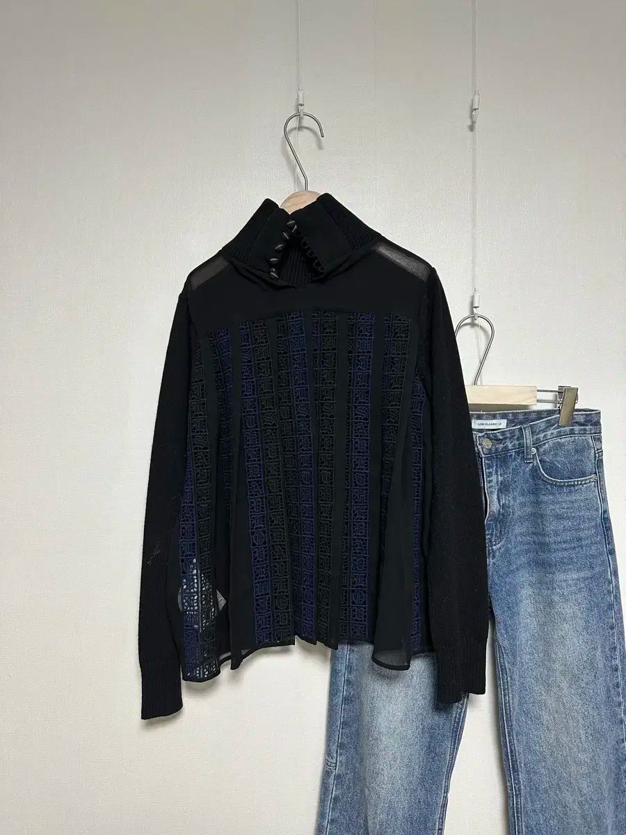 Mame Kurogouchi マメクロゴウチ Ribbed Knit Top With Laced