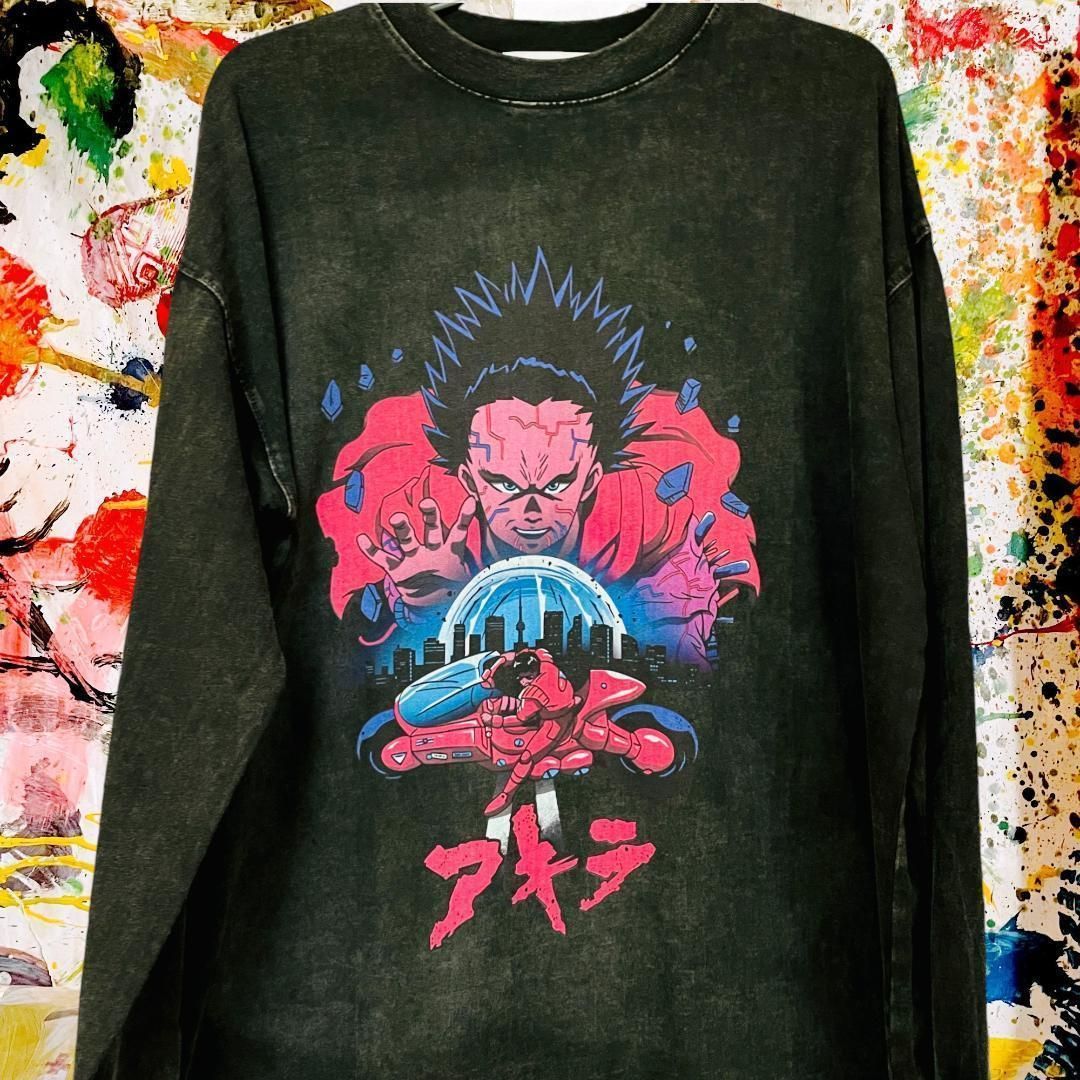 AKIRA アキラ 長袖 Tシャツ ロンT ビンテージ加工 2 Unisex Vintage Design AKIRA Long Sleeve T-shirt 男女兼用