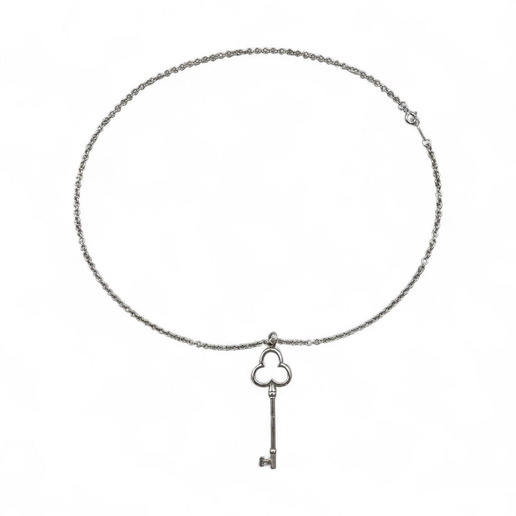 Tiffany & Co. リング型ペンダントネックレス TIFFANY & CO. トレフォイル クローバー キー ネックレス SILVER