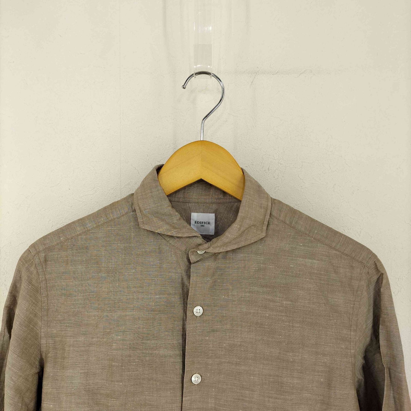 EDIFICE Herdmans リネン 23ss ワイドカラーシャツ　M 美品 EDIFICE Herdmans リネン 23ss ワイドカラーシャツ M 美品