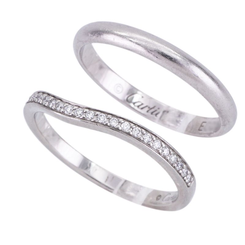 カルティエ Cartier バレリーナ ウェディング リング バレリーナカーブ ハーフエタニティ BALLERINE WEDDING BAND リング  指輪 Pt950 シルバー ダイヤリング 結婚指輪 マリッジリング - メルカリ