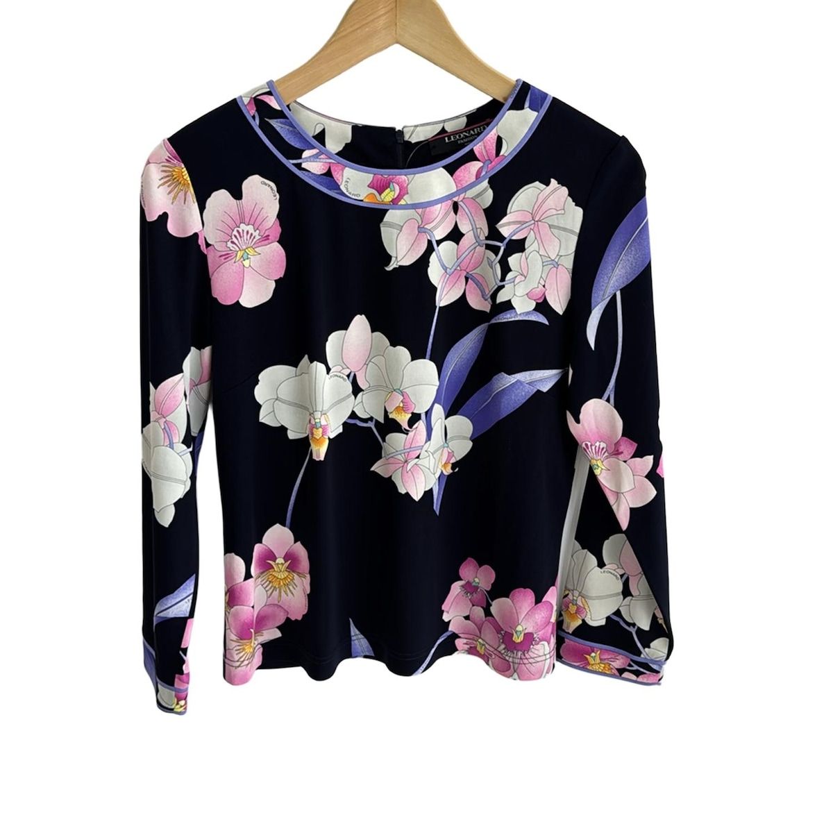 LEONARD - 美品 レオナール♡長袖カットソー トリム カンカン 花
