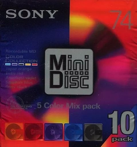 オーディオ機器 【】MDディスク ソニー 録音用ミニディスク 5 Color