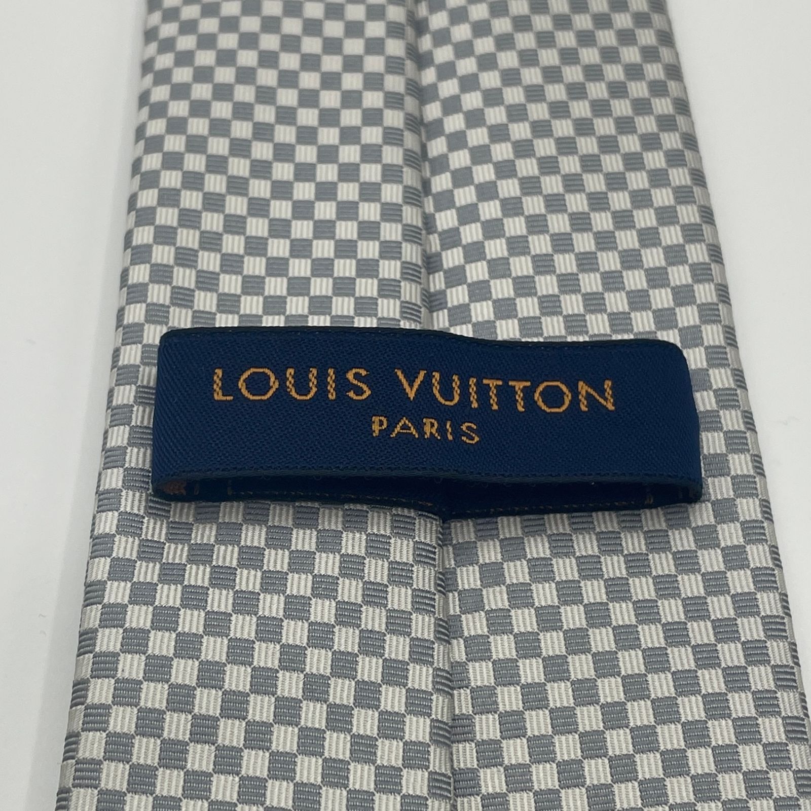 【美品】ルイヴィトン ネクタイ マイクロダミエ ブルー シルク 中古・古着通販】LOUIS VUITTON (ルイ ヴィトン) ダミエ柄シルク