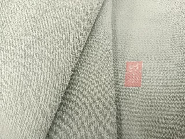 平和屋着物●上質な色無地 作家物 蕎麦切色 鬼しぼ縮緬 正絹 AABC1724ph