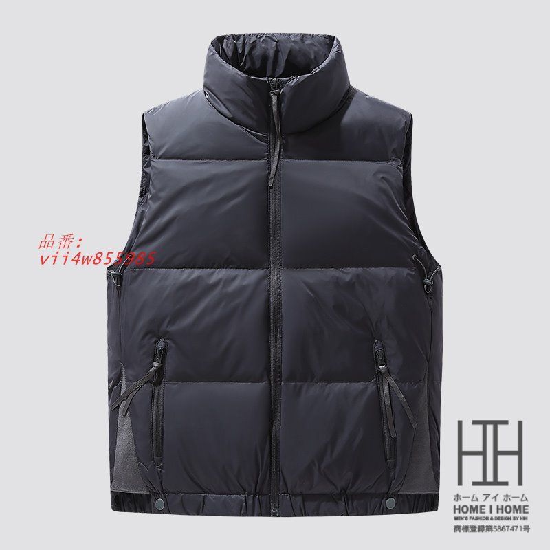 メンズ ダウンベスト 大きい 防風 無地 ボリュームネック 作業 秋服 ダウンジャケット スタッフ おしゃれ 防寒 アウトドア 秋服 冬服 保温 冬服 vii4w855985