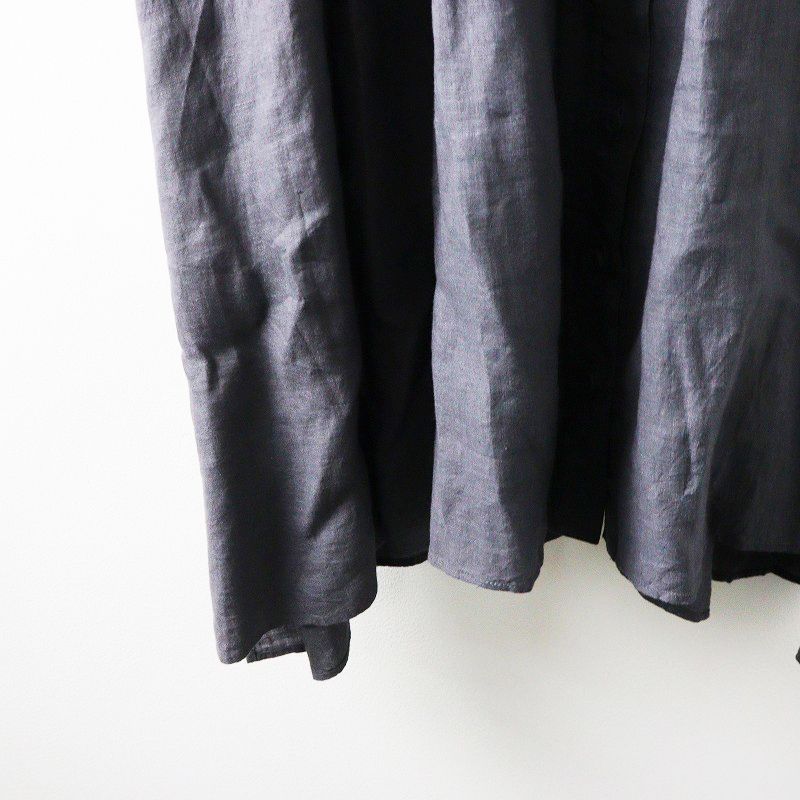 オオカミとフクロウ TANDEY オオカミと野ばらの協奏曲 ワンピース チャコールグレー ドレス リネン ギャザー フ