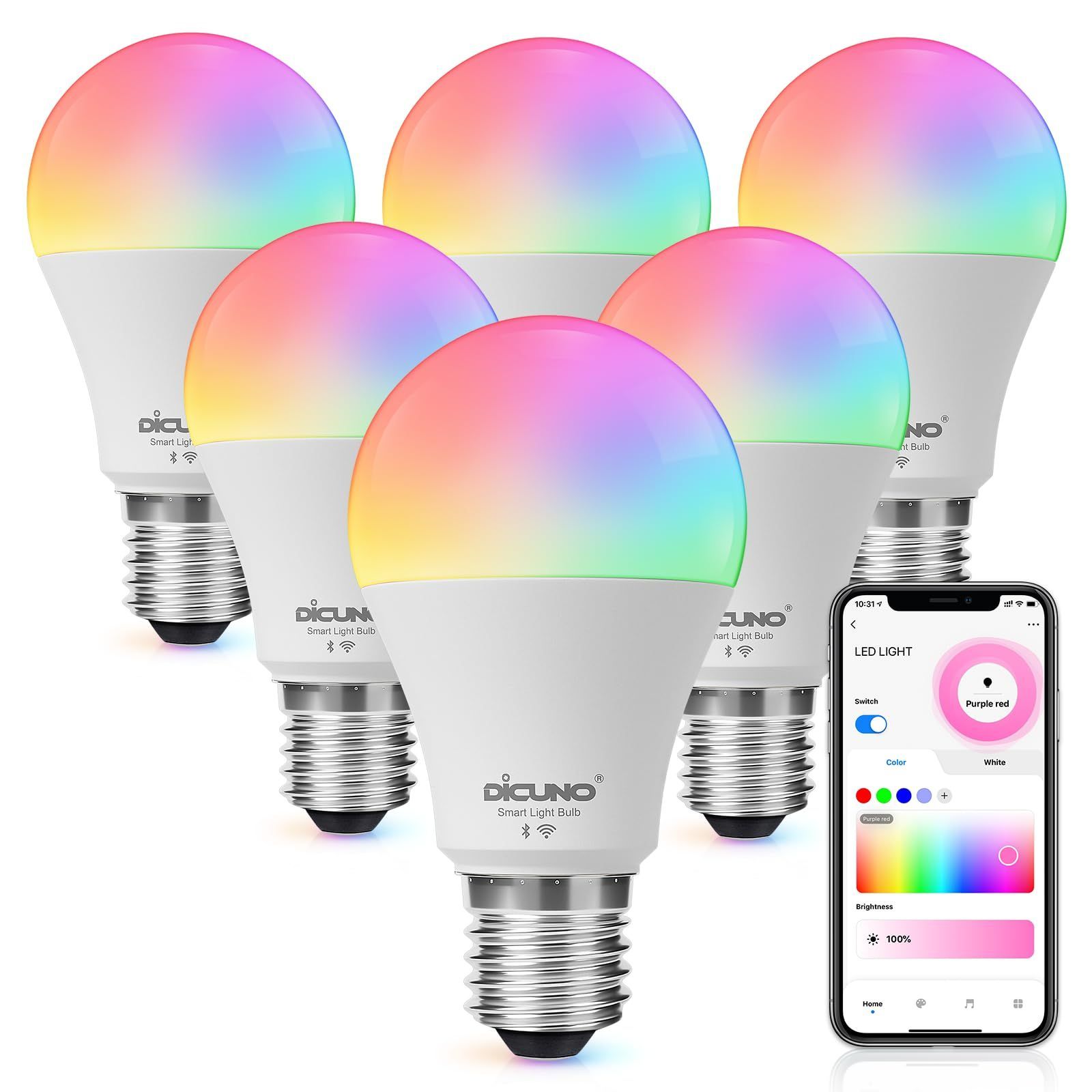 スマートLED電球アプリで調光調色 E26 Alexa 12W (4個セット スマートLED電球アプリで調光調色 E26 Alexa 12W (4個セット