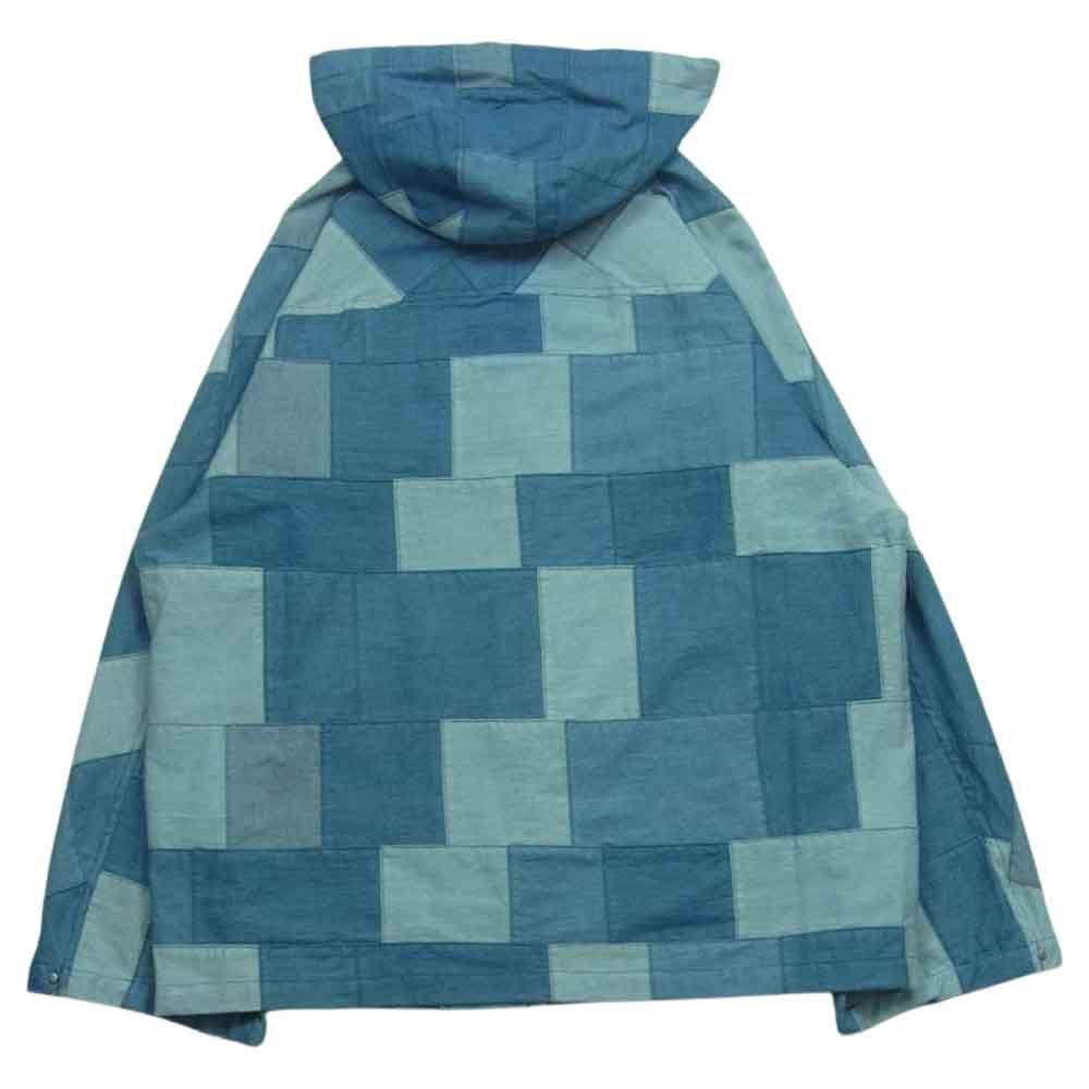 クオン KUON 113JK040622 Denim Patchwork Kimono Sleeve Hooded