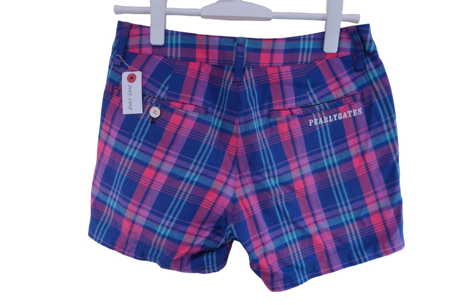 PEARLY GATES(パーリーゲイツ) ショートパンツ 青ピンクチェック
