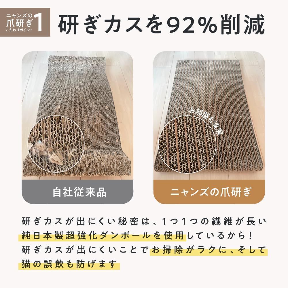 【在庫処分】【 とぎカスがでない ・ 1年高耐久 ・ 純日本製 】 nyansの爪とぎ [ 猫 爪研ぎ 両面使える 超強化ダンボール 人気 ] スタンダード Lサイズ ニャンズ
