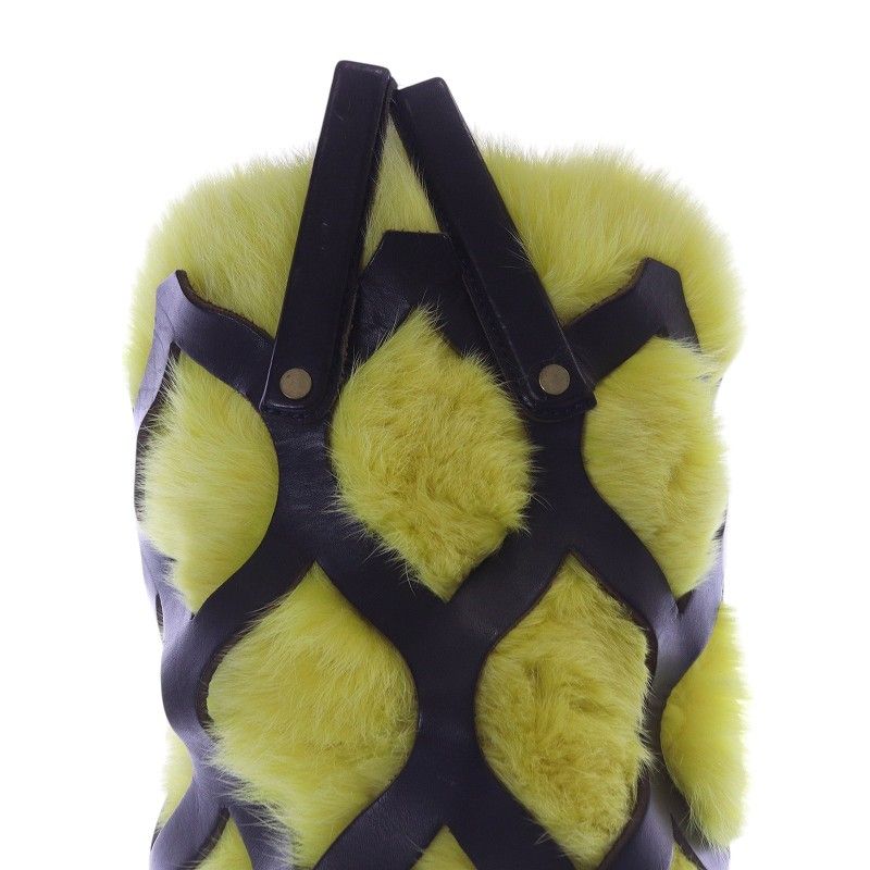 定価7.4★超美品 ラドロー ファーワンショルダーハンドバッグ　黄色　ベージュ 定価7.4☆超美品 ラドロー ファーワンショルダーハンドバッグ