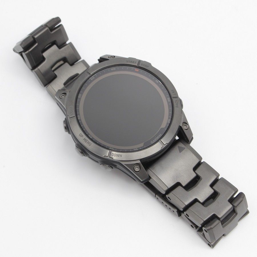 【美品】GARMIN fenix 7 Sapphire Dual Power Ti Carbon Gray DLC/Carbon Gray DLC Vented Titanium Band 010-02540-48 スマートウォッチ ガーミン