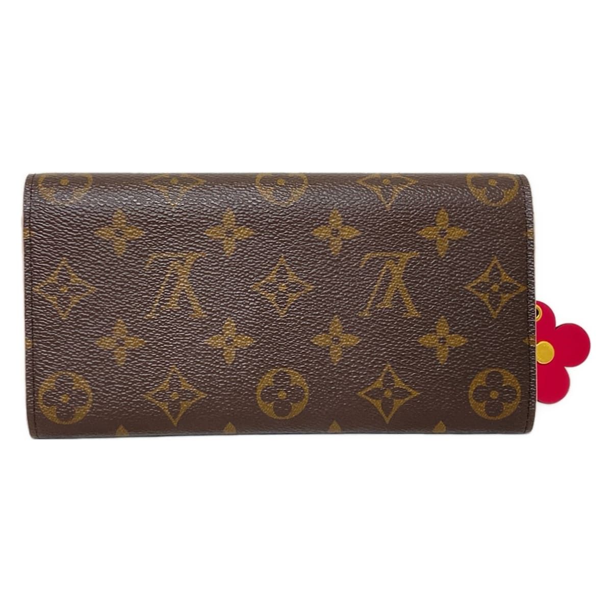 LOUIS VUITTON ルイヴィトン 長財布 ブルーミング フラワー ポルトフォイユエミリー M64202 ホットピンク イニシャル刻印