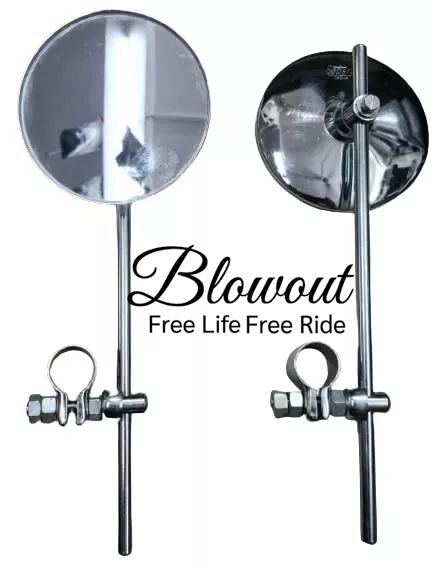 サイドミラー クローム ラウンド 22.2mm クランプ ビンテージ 左右