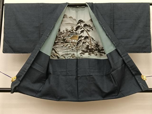 平和屋着物○男性 本場大島紬 アンサンブル 100亀甲 総詰め 正絹 逸品