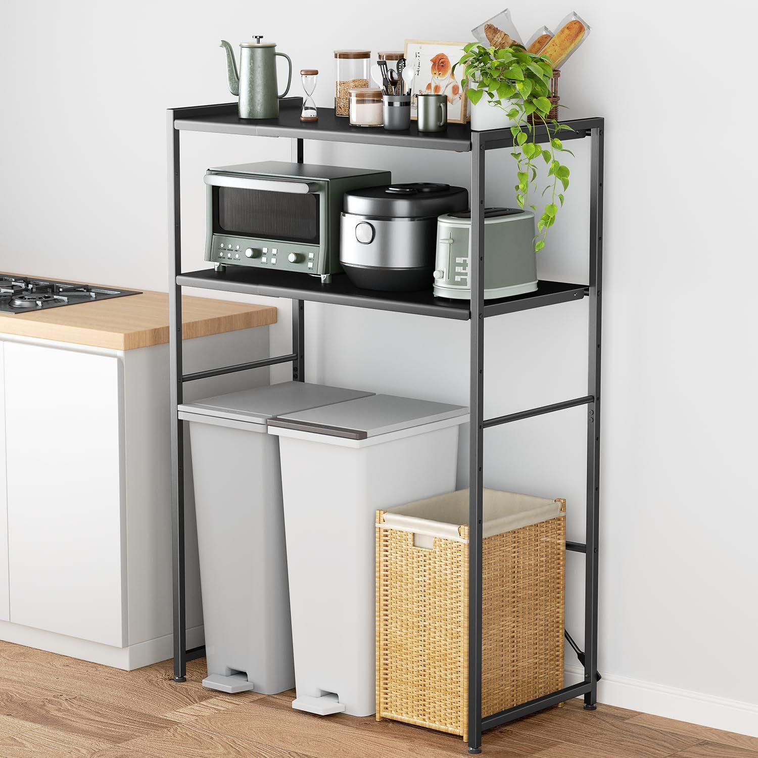 地震でも倒れない突っ張れるキッチンラックCentral☆スパイス