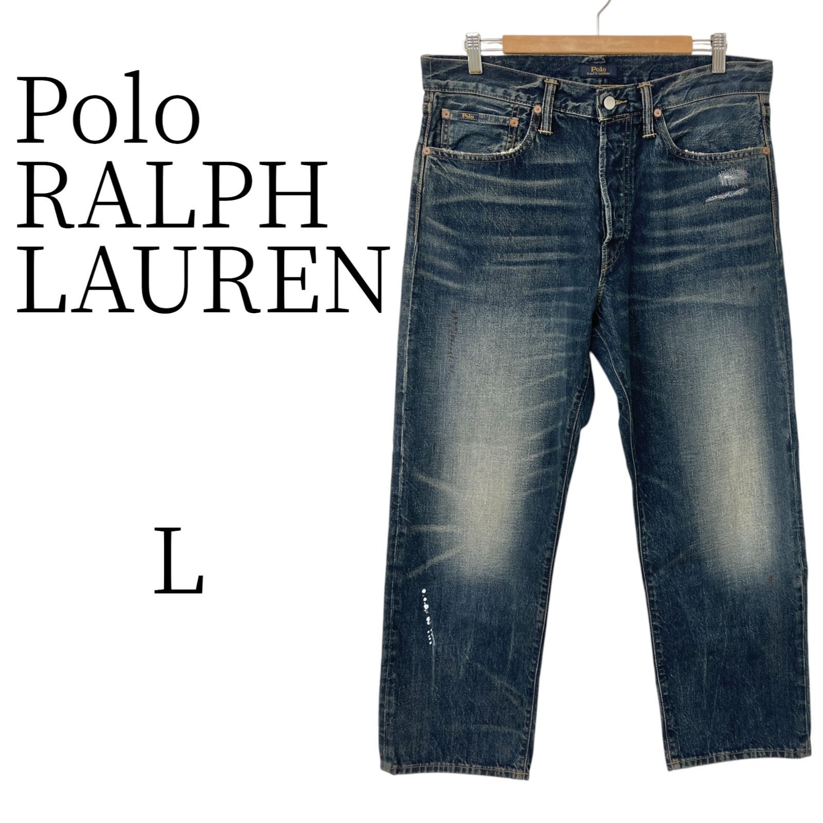 訳あり Polo RALPH LAUREN 青 デニム・ジーンズ（ストレート） パンツ 