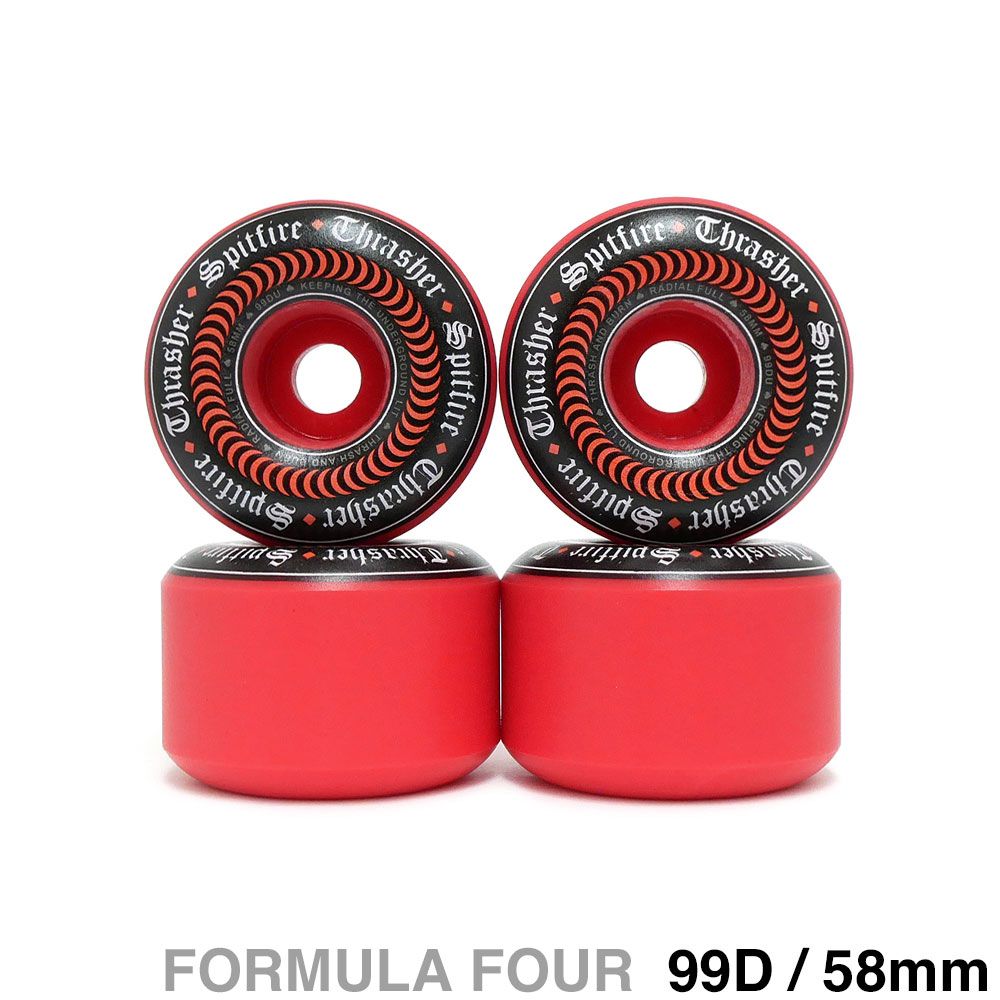 SPITFIRE WHEEL スピットファイヤー ウィール FORMULA FOUR F4 RADIAL FULL 99D THRASHER X SPITFIRE OATH 赤 58mm スケートボード スケボー