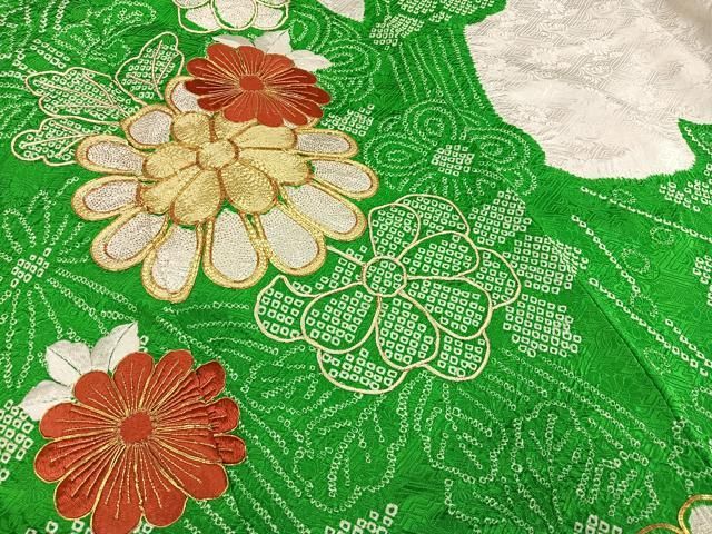 専用ページ振袖 正絹 金駒刺繍に絞り 素敵なデザイン 袷 広衿 k-8787 平和屋着物□豪華振袖 駒刺繍 総刺繍 吉祥花文 金彩 正絹 逸品
