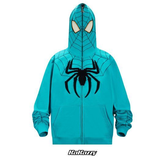 KaKazzy】スパイダーマン ミントグリーン フルジップ パーカー