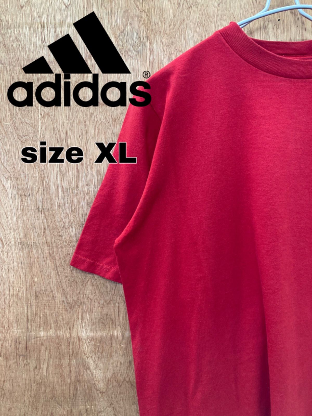 【メキシコ製】adidas アディダス ワンポイント メンズ  Tシャツ　赤 size XL