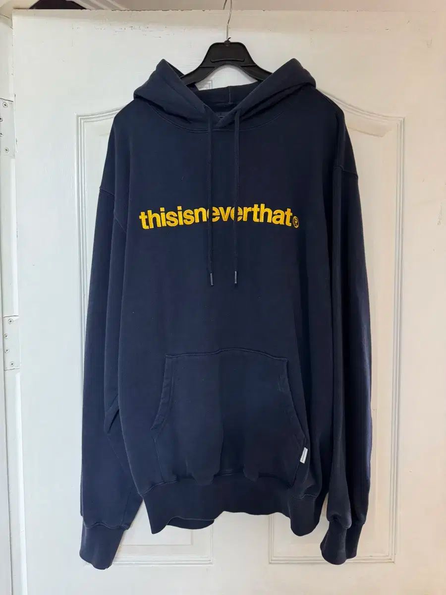 ディスイズネバーザット ネイビー ロンT M thisisneverthat フード付き 