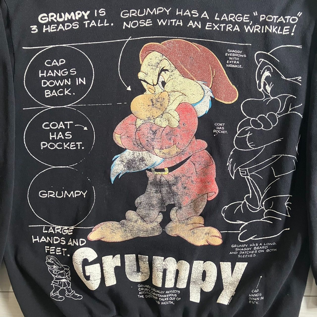藤ヶ谷太輔 着用 7人のこびと スウェット 黒 ディズニー Grumpy