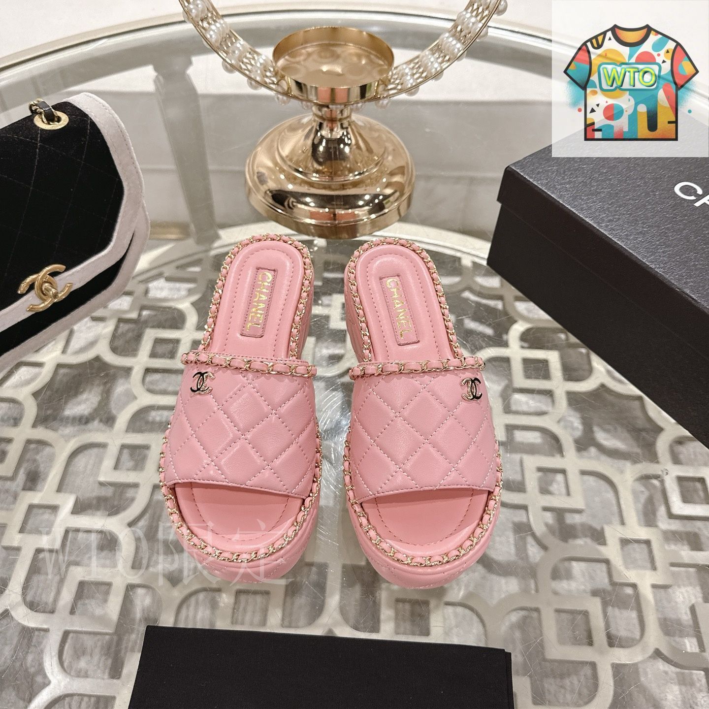 【25SS】CHANEL チェーンサンダル チェーン×マトラッセ柄の厚底ソール♪【CHANEL】25P サンダル