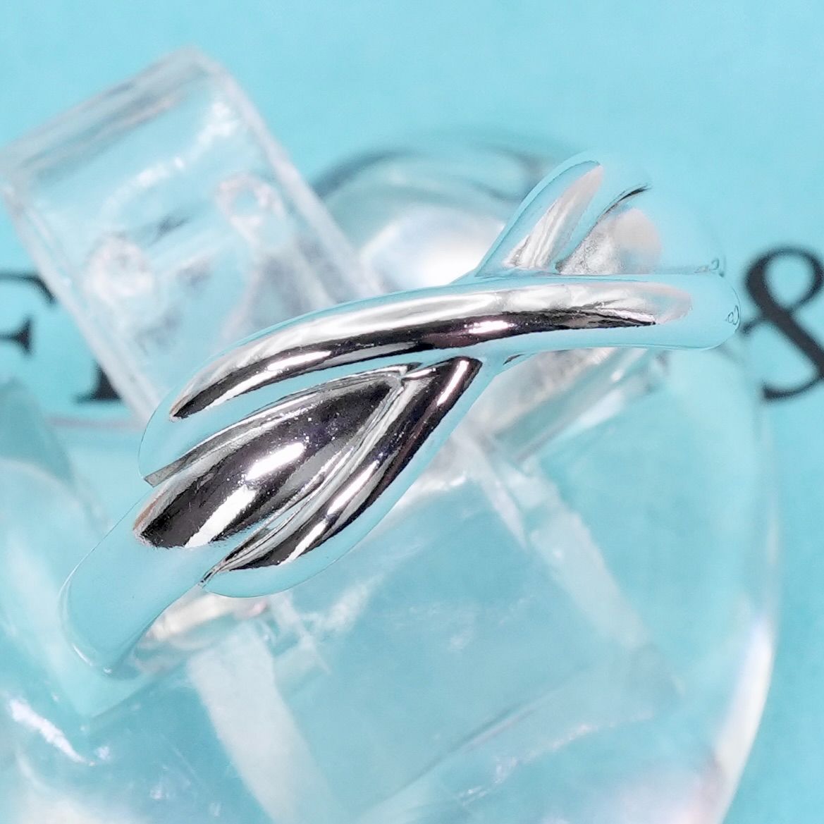 極美品 ティファニー インフィニティ クロス リング 9.5号 k18 Tiffany