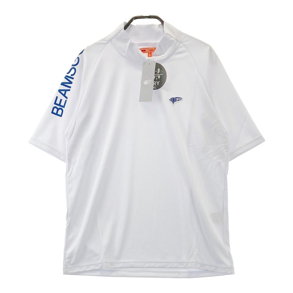 サイズ：S BEAMS GOLF ビームスゴルフ  モックネック 半袖Tシャツ ワッペン  ホワイト系 [240101480236] ゴルフウェア メンズ ストスト 新品】BEAMS GOLF ビームスゴルフ モックネック 半袖Tシャツ