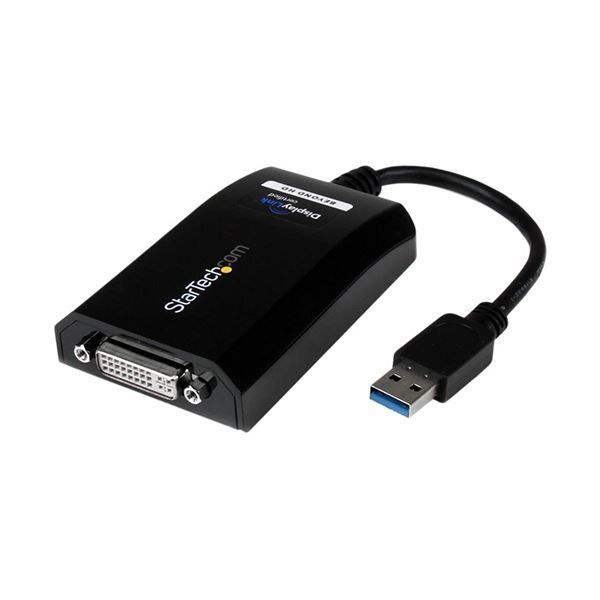 StarTech.com USB 3.0-DVI VGA ディスプレイ変換アダプタ オス メス ブラック 2048×1152対応USB32DVIPRO 1個