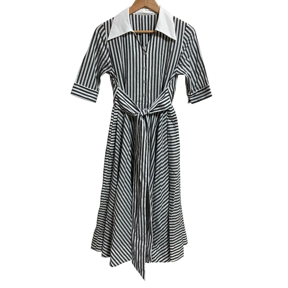 25SS JENNE ジェンヌ エアリーサマーコットンワンピース IWA25SS-OP01 Lサイズ グレー レディース 古着