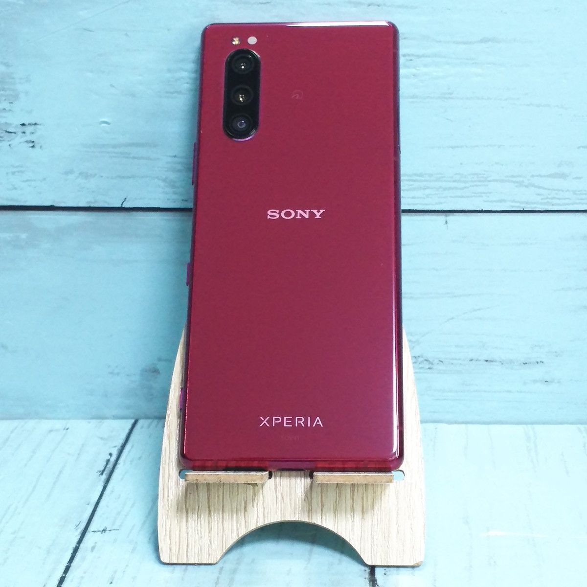 au Xperia5 SOV41 レッド 本体 白ロム SIMロック解除済み SIMフリー 美