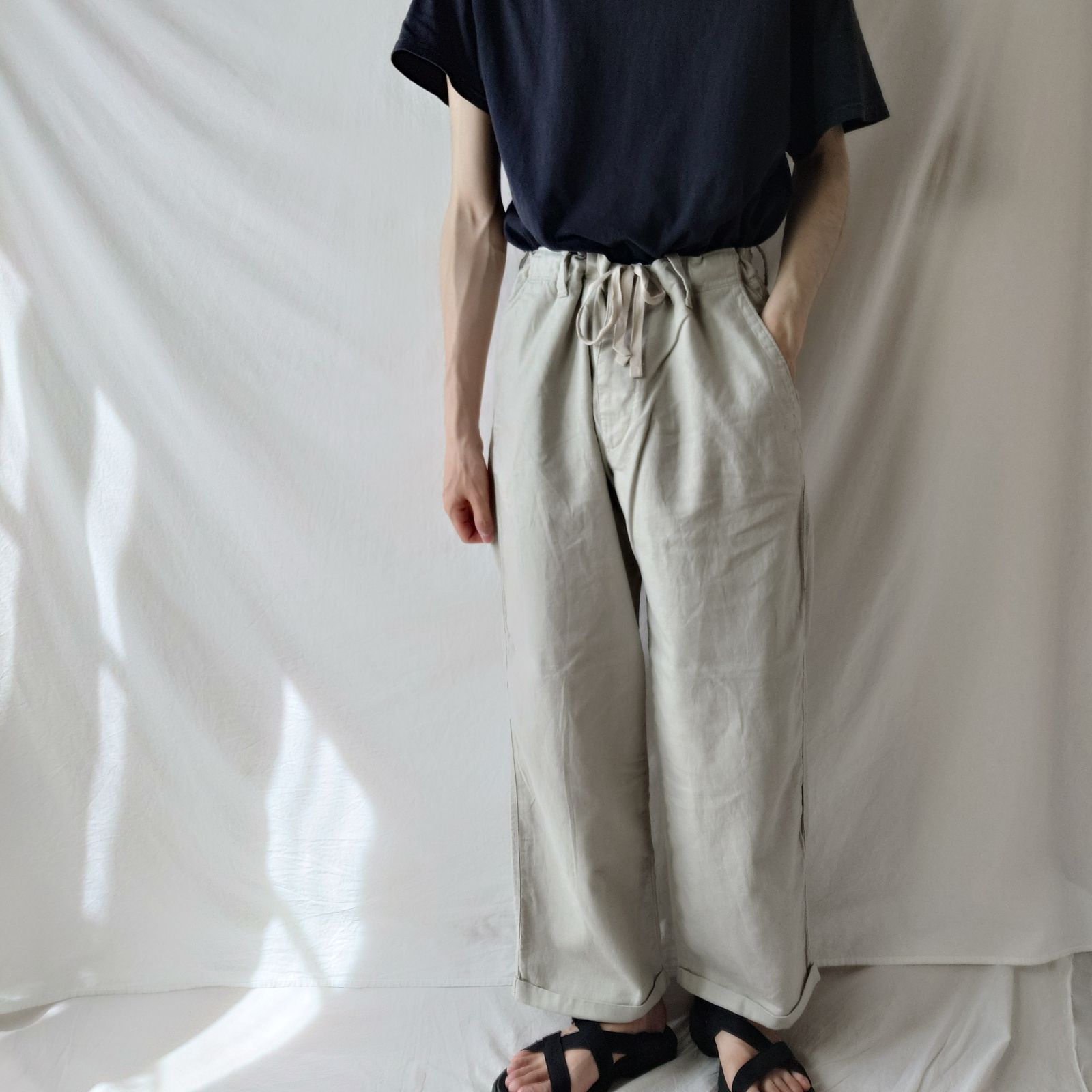 00s】BANANA REPUBLIC バナリパ コットンリネンイージーパンツ - メルカリ