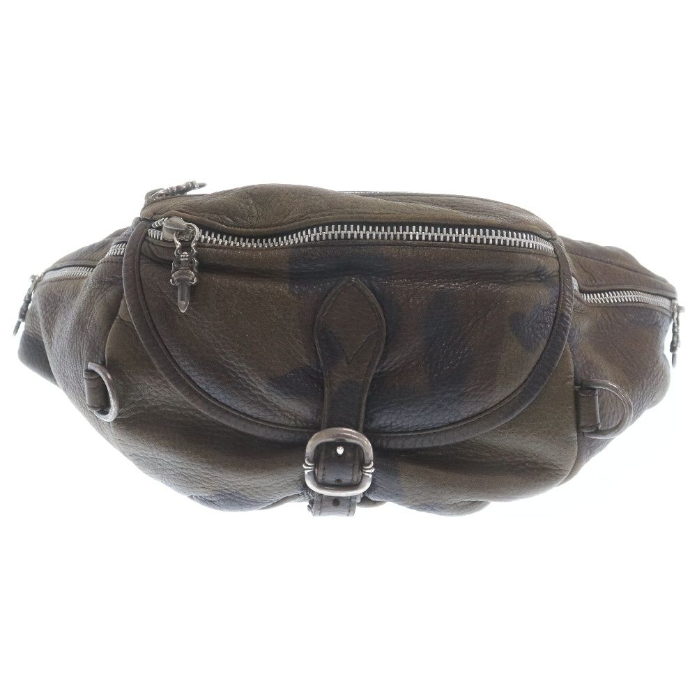 CHROME HEARTS クロムハーツ 1 SNAT PACK CAMO スナットパック カモ柄 レザー ウエストバッグボディーバッグ ブラウン