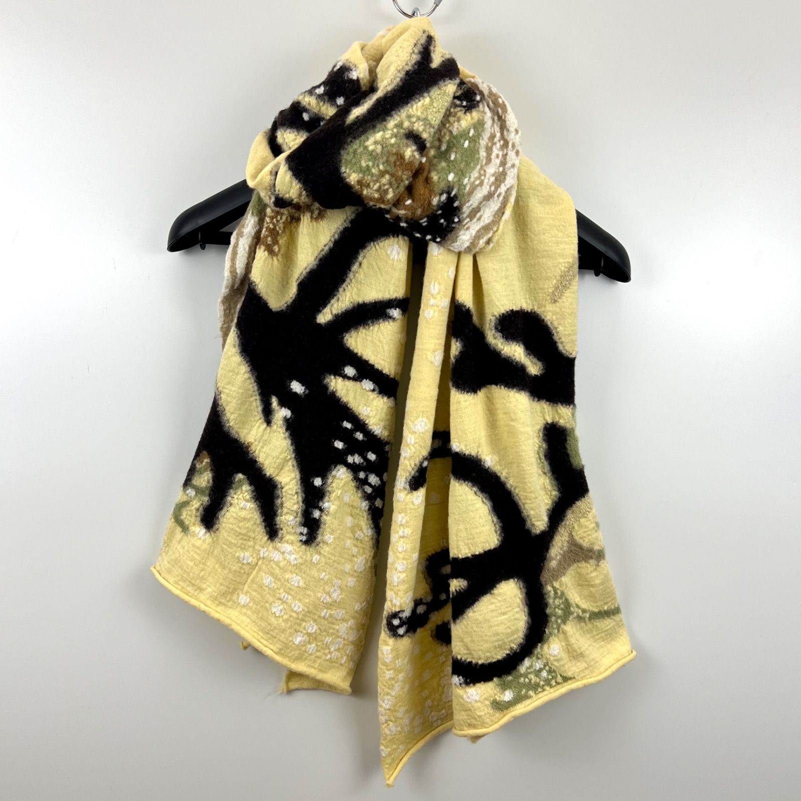 KAPITAL archive fulled carpet big wool stole キャピタル 大判 縮絨ウール ストール マフラー 木々柄 名作 岡山 kountry カントリー