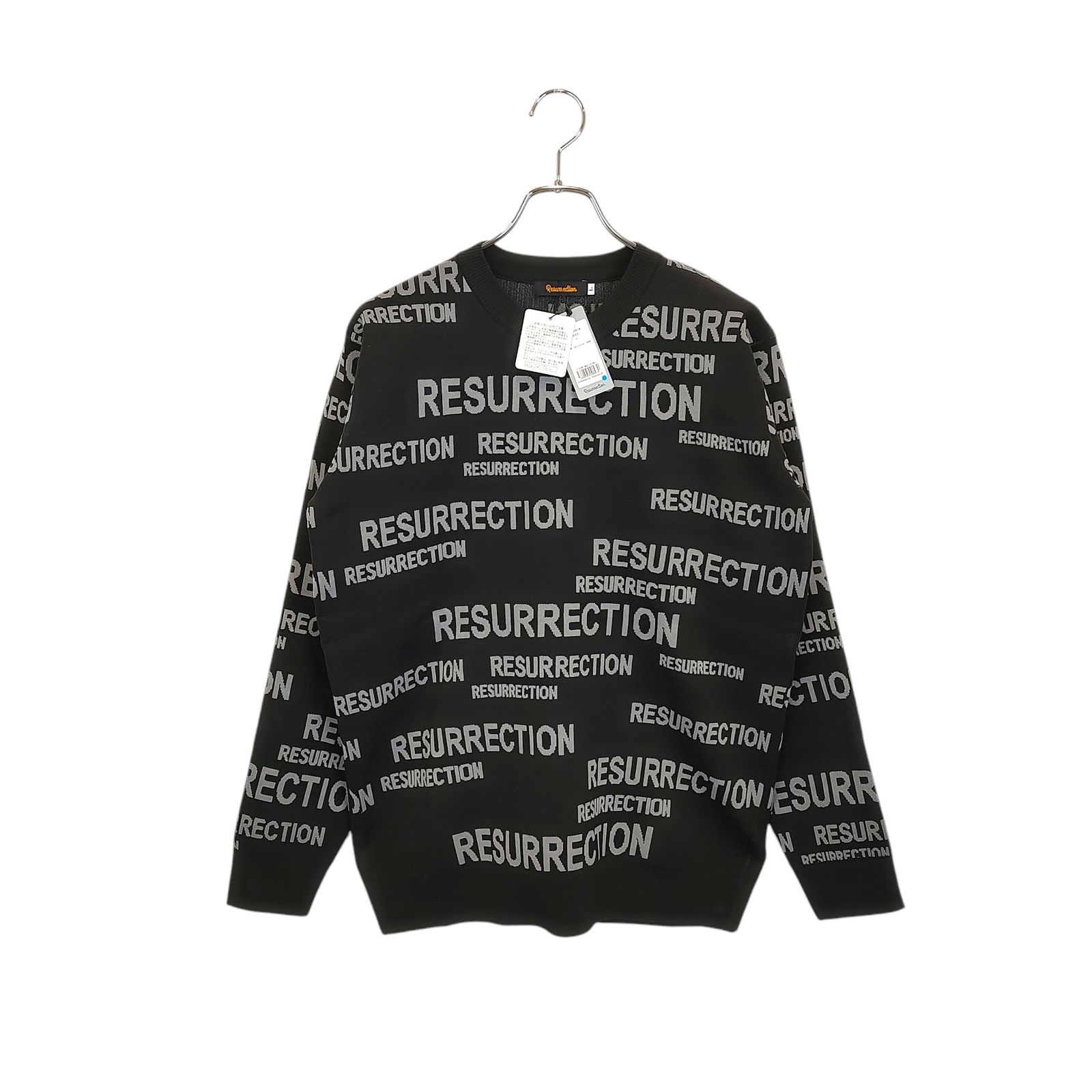 Resurrection レザレクション ゴルフ 22AW メニー ロゴ ニット セーター  22AWPO01-M L ブラック/グレー
