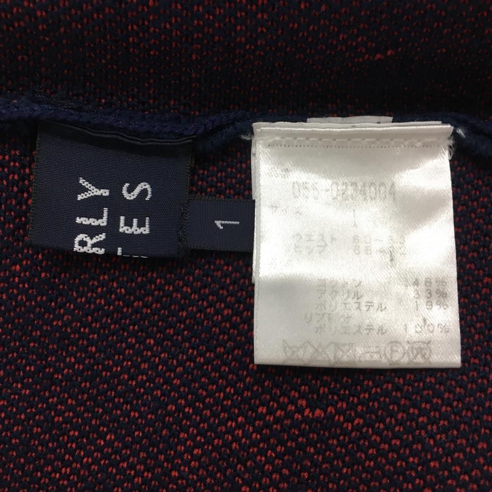 美品】パーリーゲイツ ニットスカート ネイビー×レッド 上部ボーダー