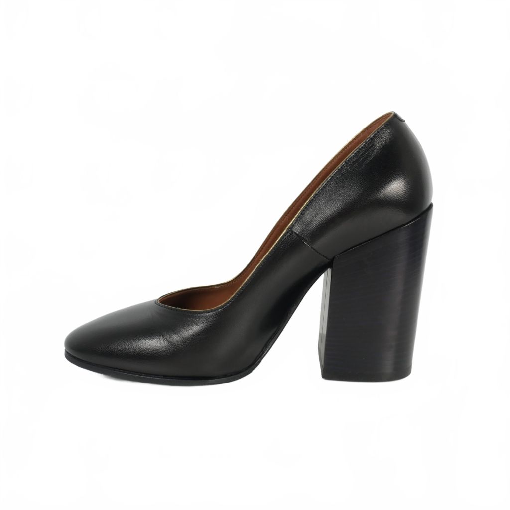 DRIES VAN NOTENチャンキーヒールパンプス ドリスヴァンノッテン DRIES VAN NOTEN チャンキーヒール レザー