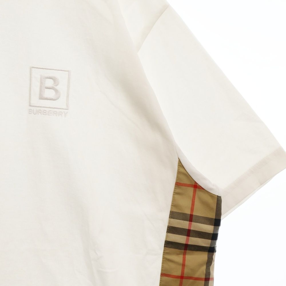 バーバリー 半袖Tシャツ サイドノバチェック ホワイト S 8080856
