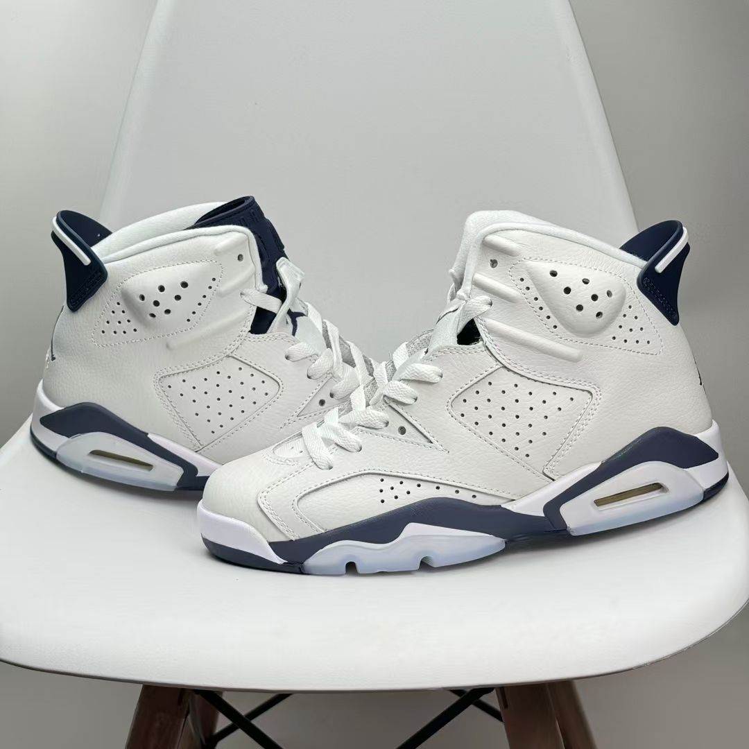 新品 未使用 NIKE(ナイキ)AIR JORDAN 6 RETRO MIDNIGHT NAVY CT8529-141 エアジョーダン6 レトロ  ミッドナイトネイビー ハイカットスニーカー ホワイト 男女兼用 - メルカリ