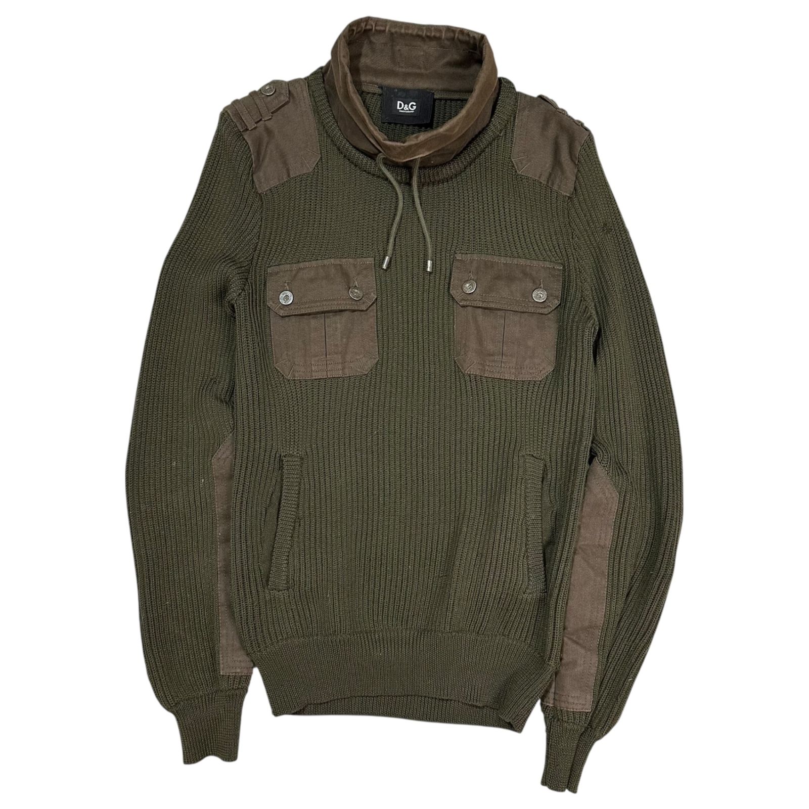 2000's D&G DOLCE&GABBANA ポケット ニット コットン切替 2000's D&G DOLCE&GABBANA ポケット ニット コットン切替 2000's D&G